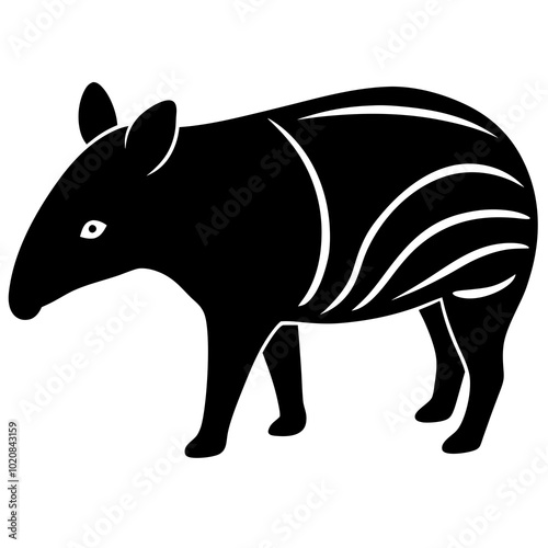 Tapir silhouette vector illustration 