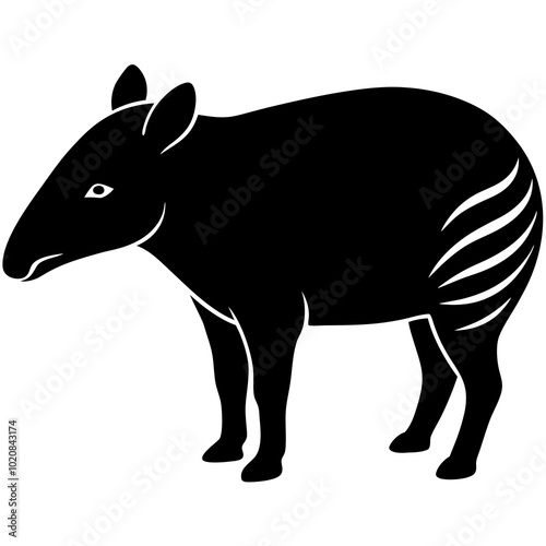 Tapir silhouette vector illustration 