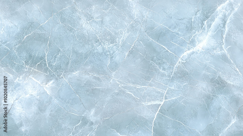 A blue and white tile floor with a few cracks A blue and white tile floor with a few cracks