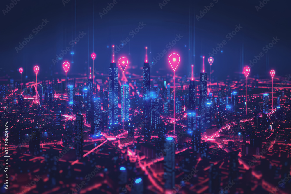 Location icons of GPS navigation, Global 5g high-speed internet connection, and Big data analysis. Location icons of GPS navigation, Global 5g high-speed internet connection, and Big data analysis.