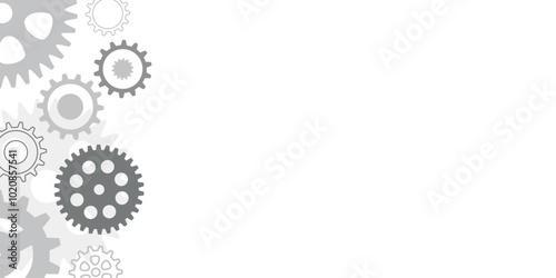 Mechanical engineering, gear wheel background, technology and innovation, copy space for text
