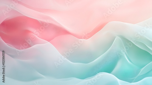 Delicate mesh gradient softly blending pastel tones in a tranquil display of colors background