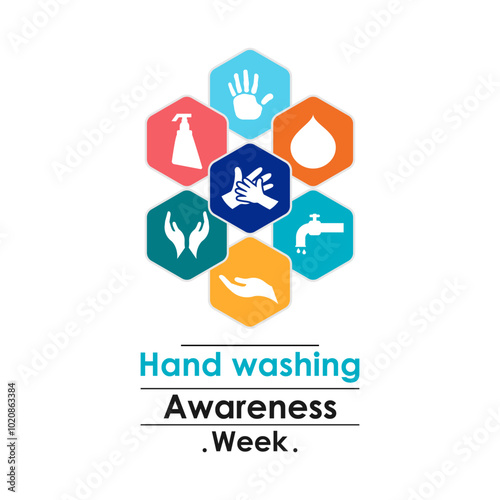 A vector illustration of a hand-washing awareness week celebration observed each December. Banner poster, flyer and background design template.