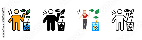 Set of Hydrating Beverages Icon