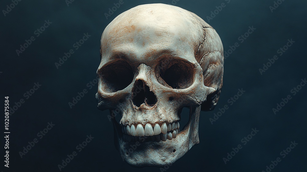 A skull with a smile on it A skull with a smile on it