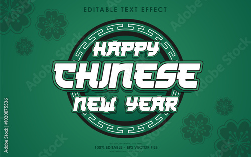 Editable Happy Chinese New Year Text Effect with chinese theme background