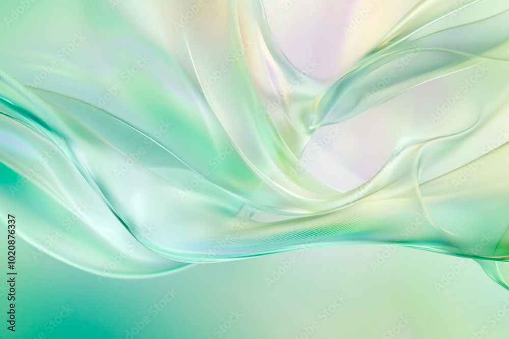 Fototapeta premium Green wavy glass background