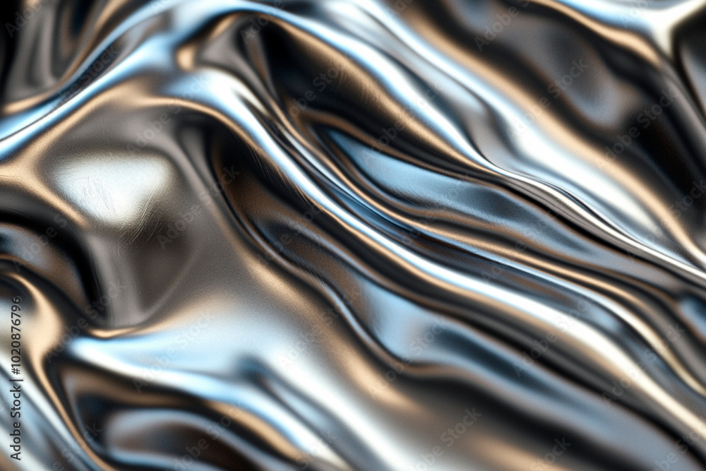 Metallic Holographic Iridescent Wavy Background Metallic Holographic Iridescent Wavy Background