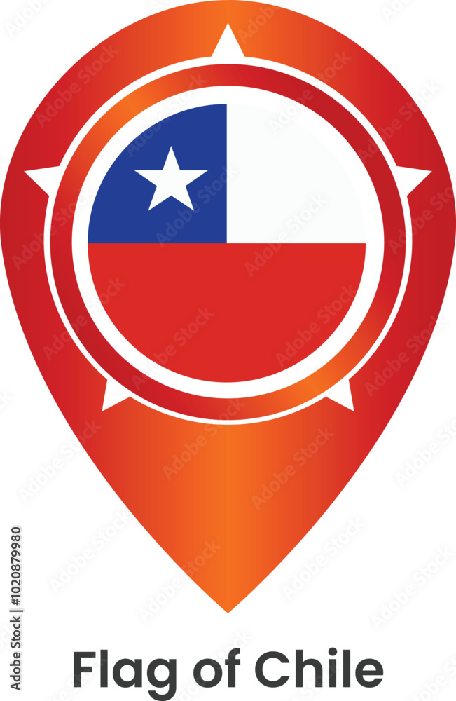 Flag of Cook Islands National symbol. Vector image of pin map icon Flag of Cook Islands National symbol. Vector image of pin map icon