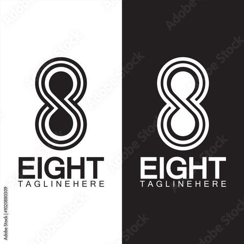 Number 8 logo vector icon design template elements