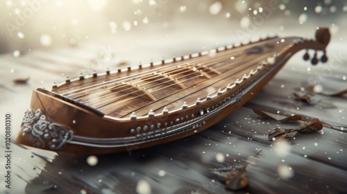 Beautiful Dulcimer on a Soft Background photo