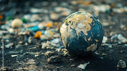 Fototapeta Naklejka Na Ścianę i Meble -  Pollution Earth Globe Garbage Environmental Trash