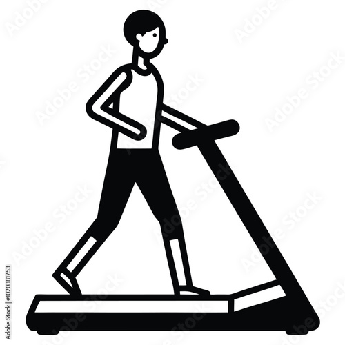 Treadmill Fitness Equipment Vector.