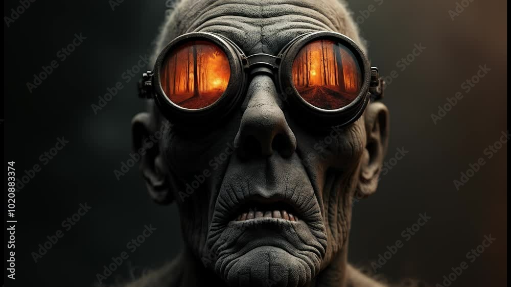 A charred and ashen face, fossilized in a state of perpetual horror A charred and ashen face, fossilized in a state of perpetual horror