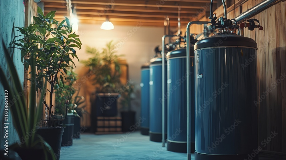 Industrial water filtration system in a clean indoor environment Industrial water filtration system in a clean indoor environment