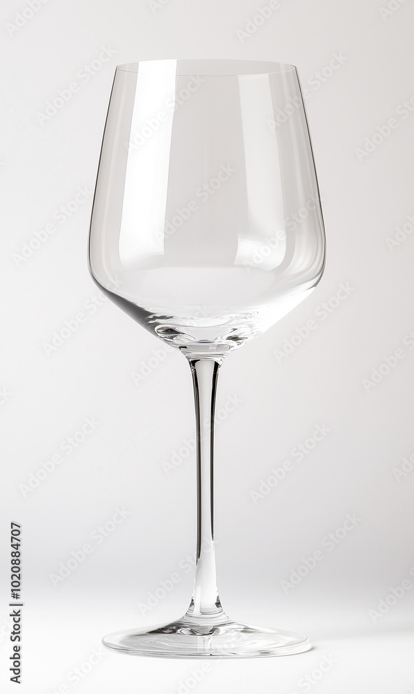 A clear wine glass with no background