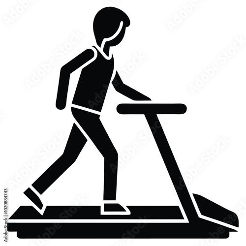 Treadmill Fitness Equipment Vector.