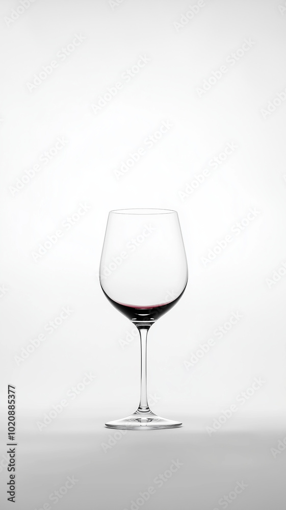 A clear wine glass with no background