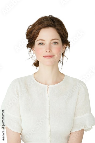 Professional Portrait of a Mature Woman in White Attire