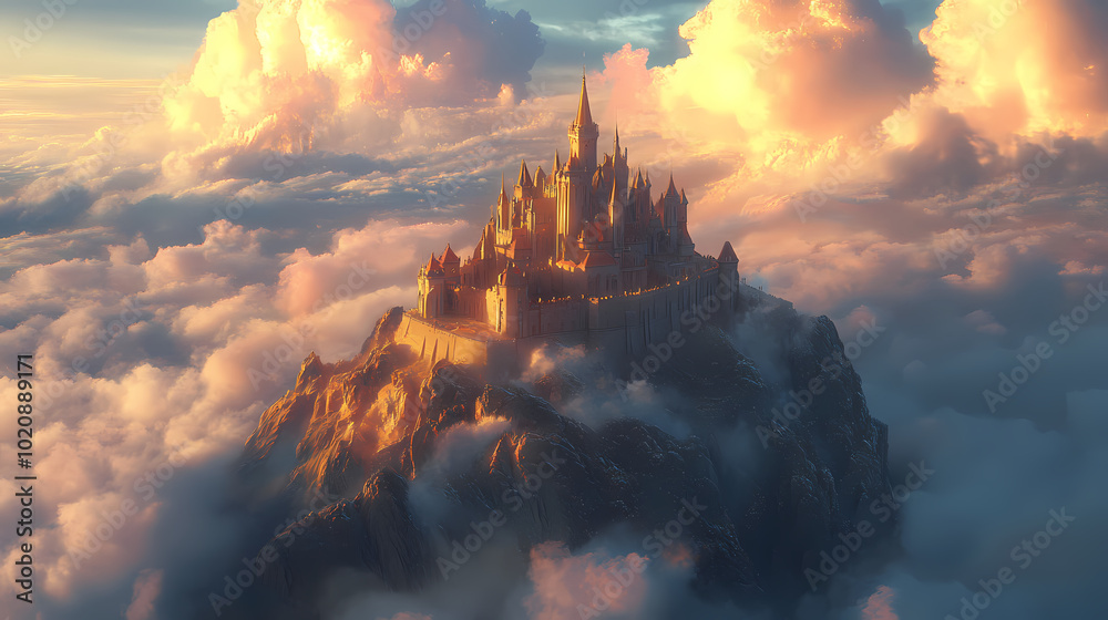 Fototapeta premium A mighty castle in the hill