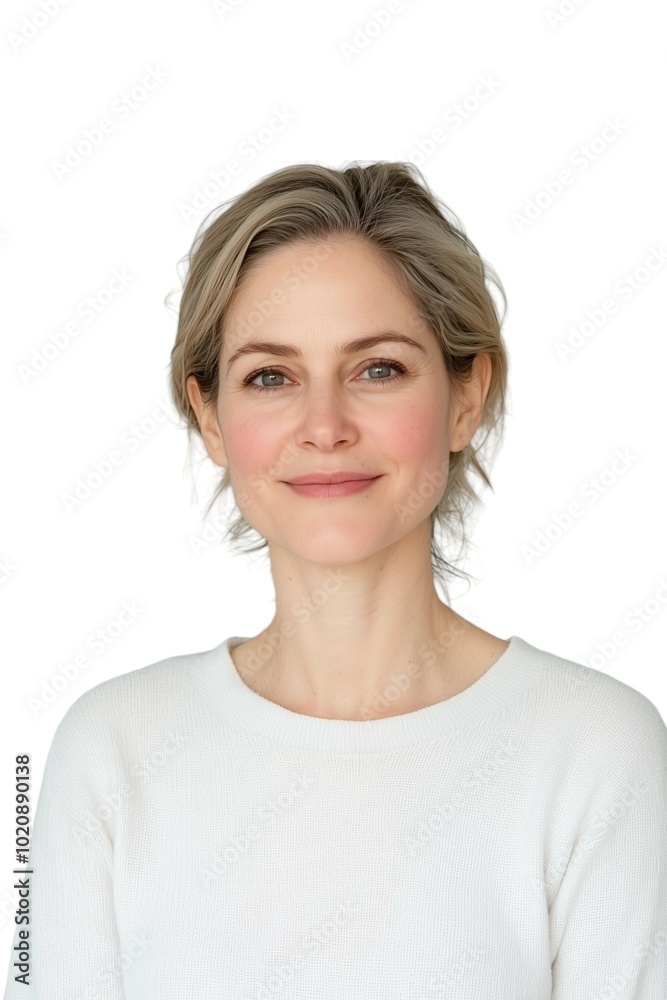 Professional Portrait of a Mature Woman in White Attire Professional Portrait of a Mature Woman in White Attire