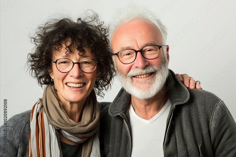 Portrait of a happy senior couple in love. Studio shot. Portrait of a happy senior couple in love. Studio shot.