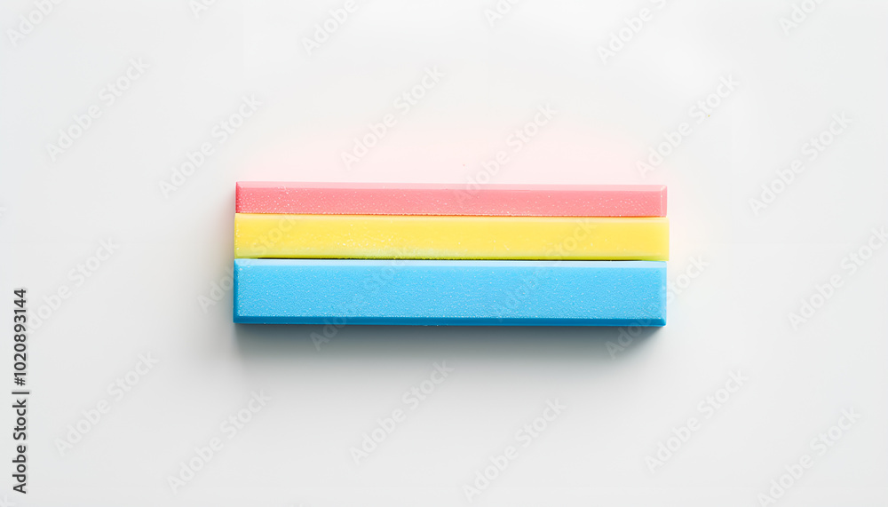 Fototapeta premium New bright eraser isolated on white. School stationery