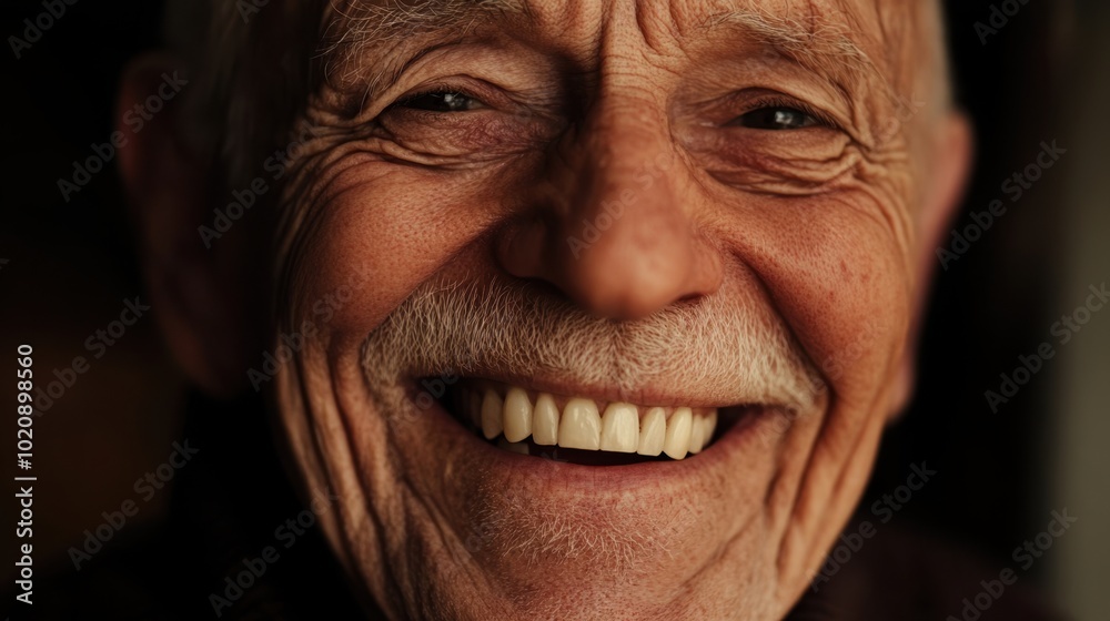 Close-up Portrait of Smiling Elderly Man with Warm Expression Close-up Portrait of Smiling Elderly Man with Warm Expression
