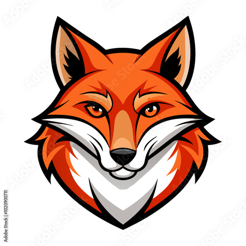 Stylized Fox Head Logo Vector Design