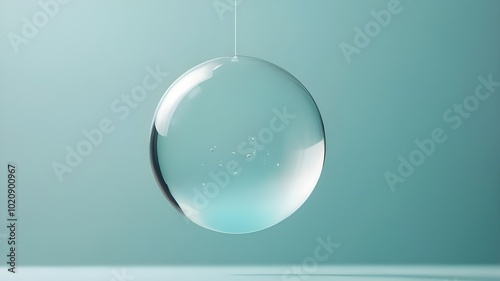 Transparent bubbles on a blue background