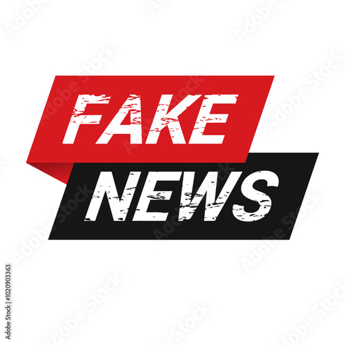 Red stamp and text fake news vector