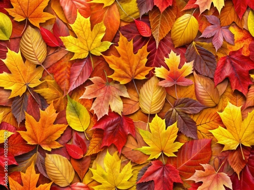 Wallpaper Mural Experience a seamless backdrop of colorful autumn leaves, ideal for vibrant seasonal designs, emphasizing the rich hues of fall that evoke warmth and Torontodigital.ca