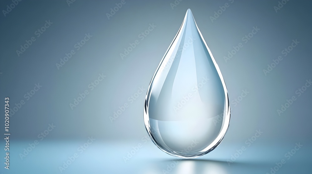 Captivating Crystal-Clear Water Droplet Reflecting Natural Tranquility