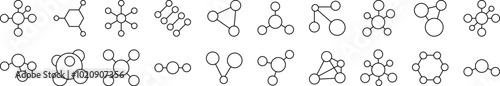 Chemical Compound Outline Image Collection. Editable Stroke. Perfect for Infographics, Articles, Books, Flyers, Banners