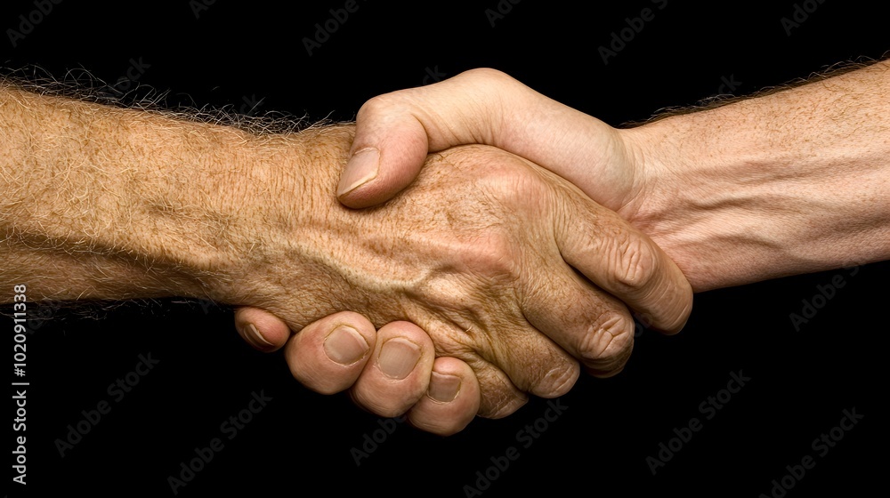 Fototapeta premium Successful Consulting Deal Finalized through Handshake over Contract