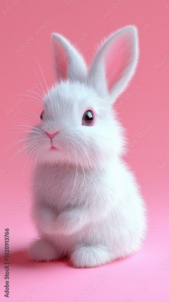 Cute 3D Model of a Curious Rabbit in Full Body Cute 3D Model of a Curious Rabbit in Full Body