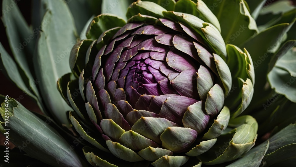 Obraz premium Close-up of artichokes on a wooden table