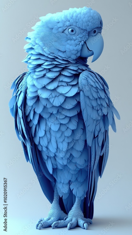 Fototapeta premium Vibrant Blue 3D Parrot Rendering