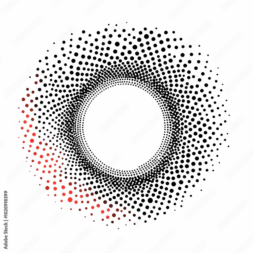 A circular pattern of dots fading from black to red, creating a dynamic visual effect. A circular pattern of dots fading from black to red, creating a dynamic visual effect.