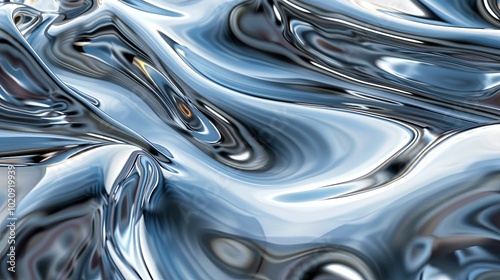 Abstract Close-Up of Liquid Metal Ripples