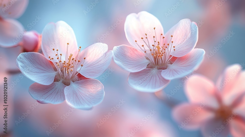 Close-up of cherry blossoms with a soft bokeh background Close-up of cherry blossoms with a soft bokeh background