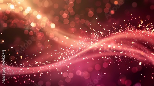 Mesmerizing red waves with shimmering lights create an enchanting atmosphere.