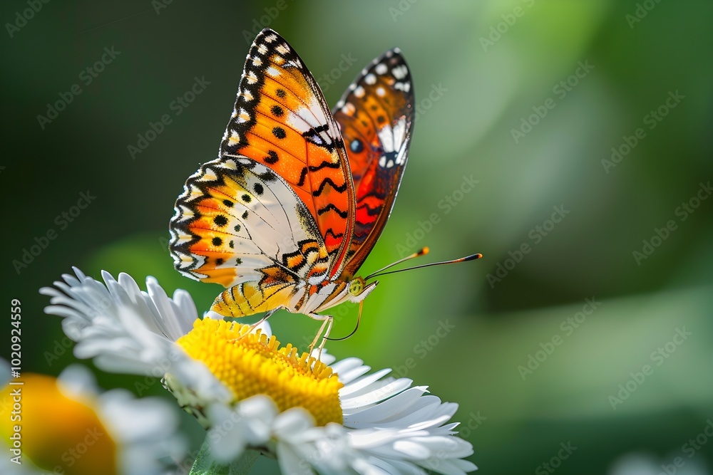 Vibrant Butterfly on Blossoming Flower Vibrant Butterfly on Blossoming Flower