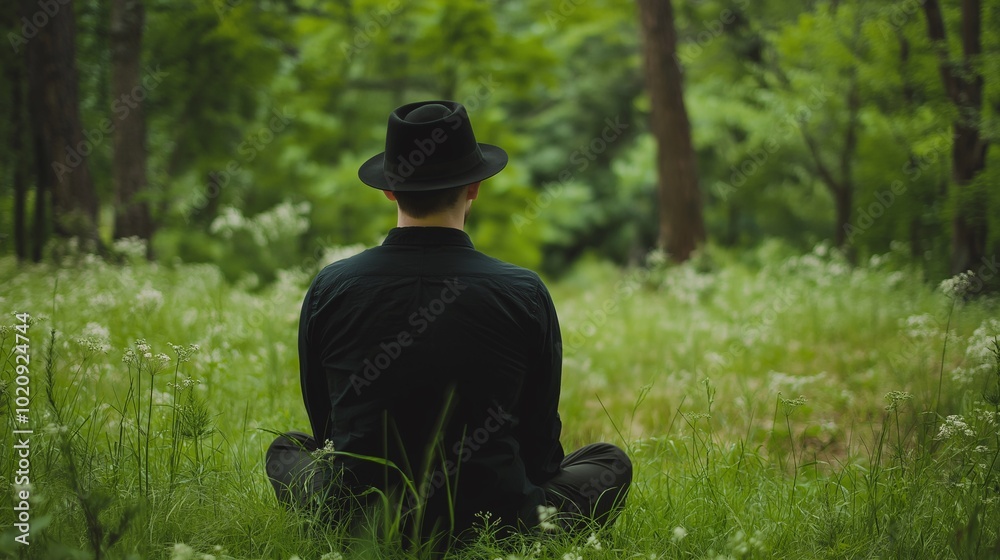 Peaceful Meditation in a Lush Green Forest Peaceful Meditation in a Lush Green Forest