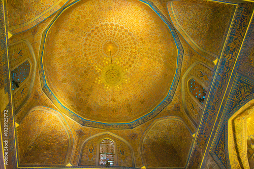 Illuminated Interior of Madrasa in Registan Square, Silk Road, Sama