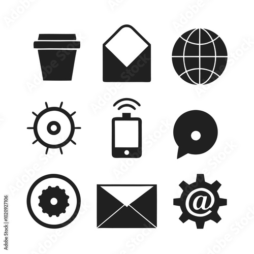 Mobile and Web Communication Icons Set
Vector Contact Icons for Mobile and Web Apps
Media and Communication Silhouette Icon Set.