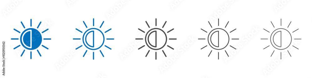 Brightness icon Isolated flat vector in outline Brightness icon Isolated flat vector in outline
