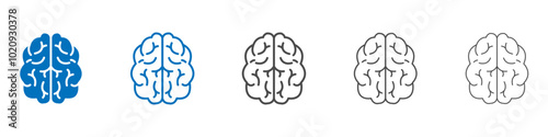 Brain icon Isolated flat vector in outline