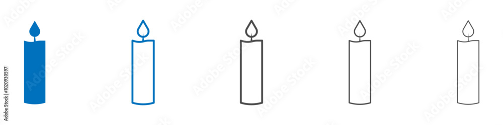 Candle icon Isolated flat vector in outline Candle icon Isolated flat vector in outline