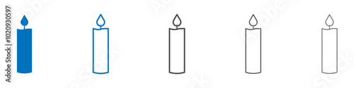 Candle icon Isolated flat vector in outline